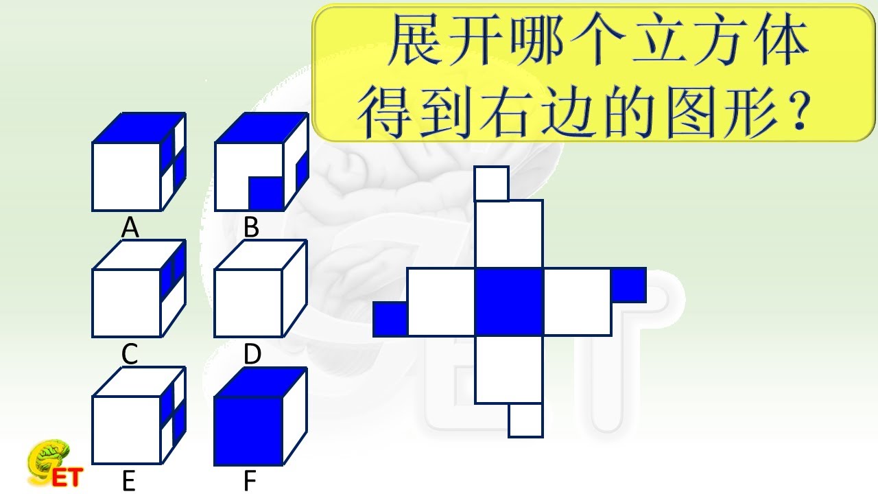 逻辑练习 展开哪个立方体得到右边的图形 Youtube