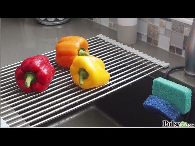 UDRY OVER THE SINK Dish Rack with Drying Mat on Vimeo