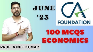 Business Economics and BCK | 100 MCQs practice | full content | Prof. Vinit Kumar | ca foundation