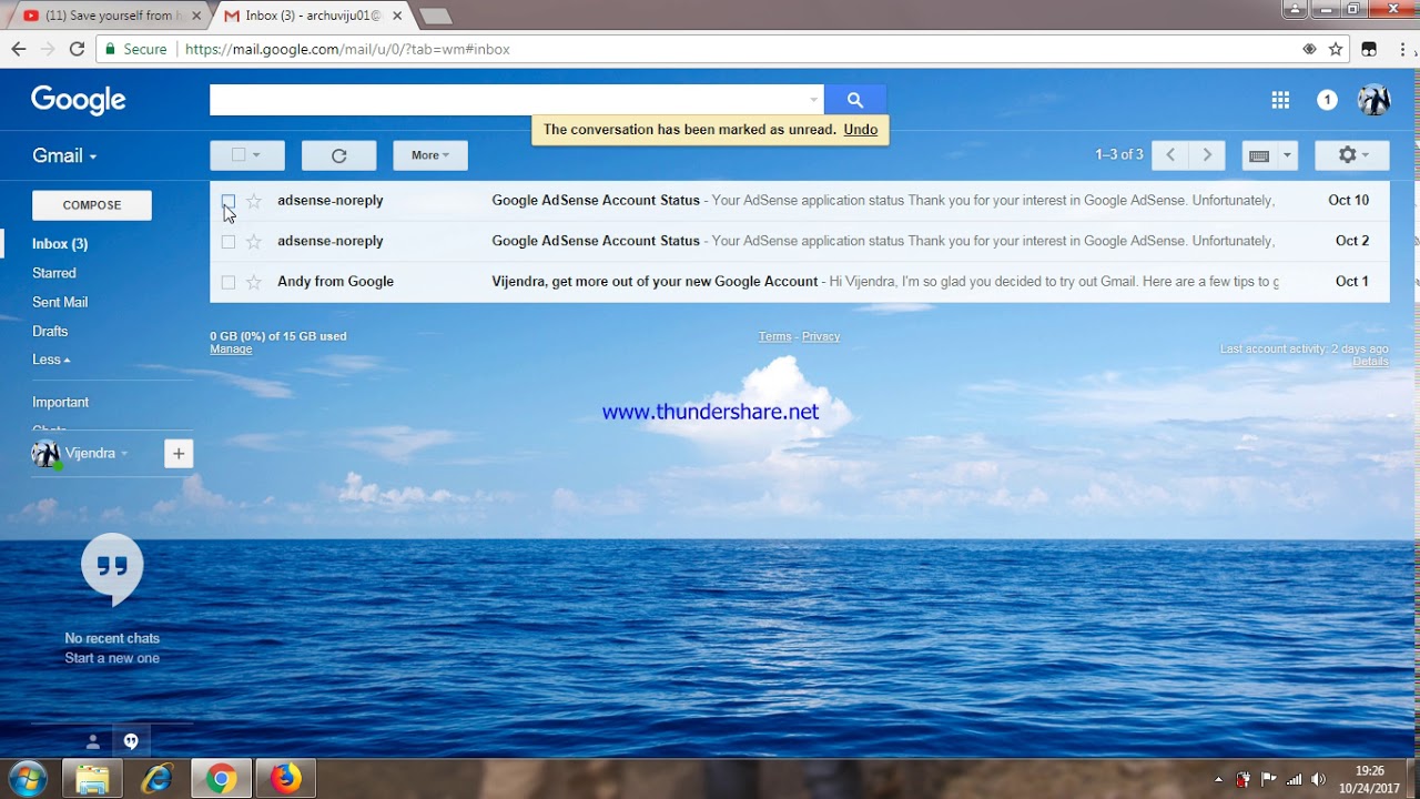 Mark read or unread email in gmail - YouTube