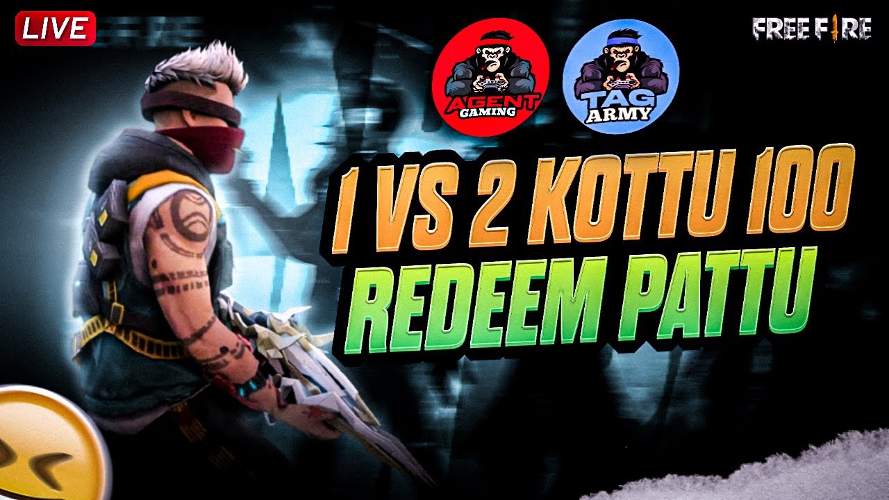 1 VS 2 KOTTU 100 PATTU // FREE FIRE LIVE TELUGU // UNLIMITED GIVEAWAYS ...