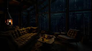 Soothing Rain and Fireplace Sounds  for Sleep and Study