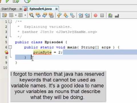 Java Episode 4 - Variables