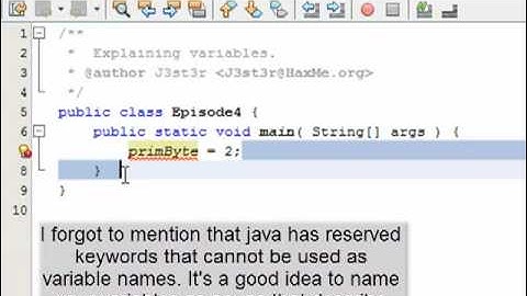 Java Episode 4 - Variables