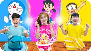 Cắm Trại Và Ăn Đồ Ăn Theo Màu Nhân Vật Doraemon - Nobita - Xuka ♥ Min Min TV Minh Khoa