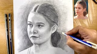 Sofiya Gorshkova portrait pencil drawing || how to draw realistic portrait || easy drawing