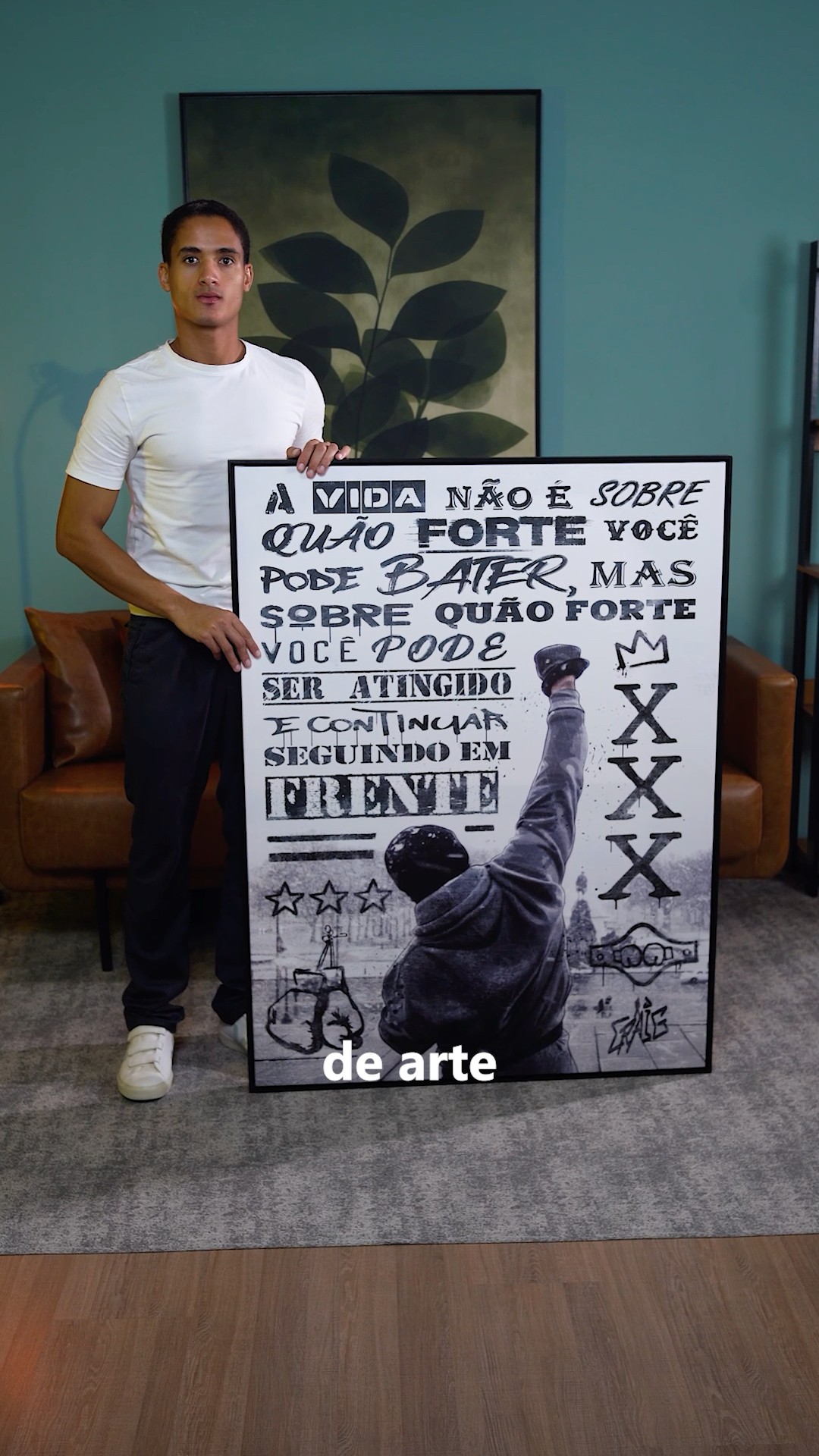 Vídeo de Quadro Rocky Balboa Grafite CRAIG