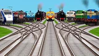 9 Trains Vs Extreme Diamond Railroad Crossing At Risky Railroad Tracks || Train Simulator Classic screenshot 1