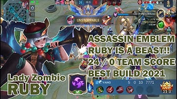 Mobile legends ruby build 2021 | Assassin emblem gameplay, best build 2021 | MLBB