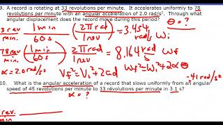 Rotational Kinematics III 9 -10