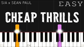 Sia - Cheap thrills ft. Sean Paul | EASY Piano Tutorial Resimi