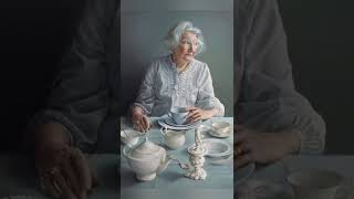 الفنانة الأسبانية  ميريام اسكوفيت ترسم صورة مفصلة لوالدتها.هذا الرسم هو ما يسمى بالمدرسة الواقعية
