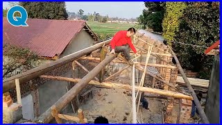 Hard workers work together to renovate the old house