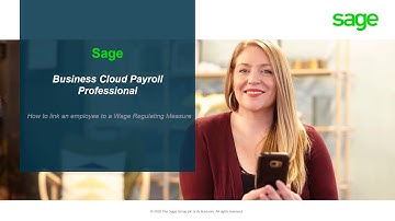 Sage Business Cloud Payroll Professional - How to link an employee to a Wage Regulating measure