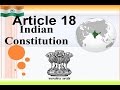 Article 18 Of Indian Constitution Explained