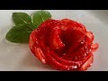 🍓como fazer ROSA com MORANGOS ideal para enfeitar  saladas ou bolo/COMER BEM FAZ BEM