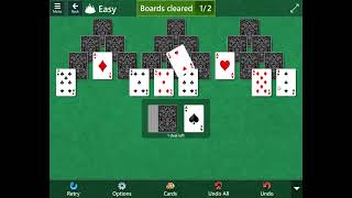 Tri-peaks Challenge easy: clear two boards in two deals screenshot 3