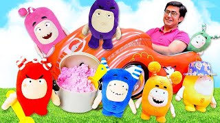 Oddbods ile maceralar.Play Doh ve kinetik kum ile yemek yapma oyunları. Okul öncesi eğitici videolar