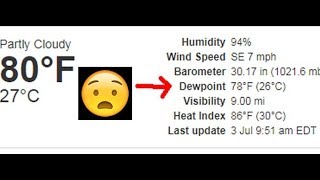 Dew Points Approaching 80 in some parts of our area! Wundermap fails