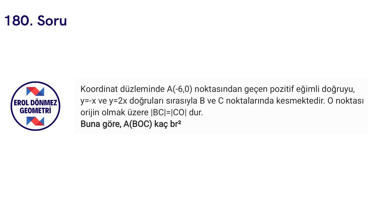 Günün Geometri Sorusu-180 (Erol Dönmez Geometri'den) | YKS2026 
