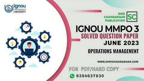 IGNOU MMPO 3 previous year Solved Question paper (JUNE 2023) | MMPO 003 | MBA | IGNOU Question paper