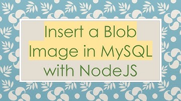 Insert a Blob Image in MySQL with NodeJS