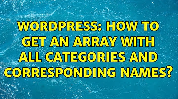 Wordpress: How to get an array with all categories and corresponding names?