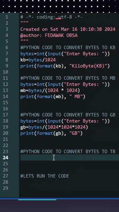 Python | Bytes to KB, MB, GB, & TB | #python #codeing #howto # ...