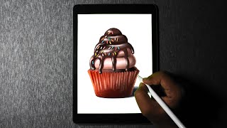 cupcake 🧁 illustration step by step - Procreate in iPad pro screenshot 4
