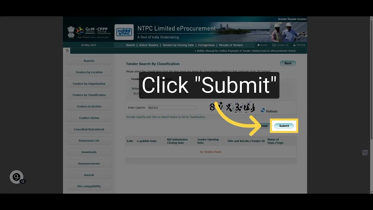 Tender on NTPC E-Procurement Portal