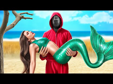 Putri duyung dalam Squid Game! Squid Game dalam Kehidupan Nyata! Cara Menjadi Putri Duyung!