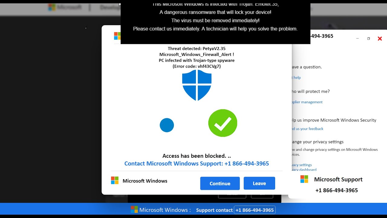 Код ошибки: vhf43CVg7. Видео по устранению онлайн-мошенничества.