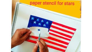 flag stars stencil american