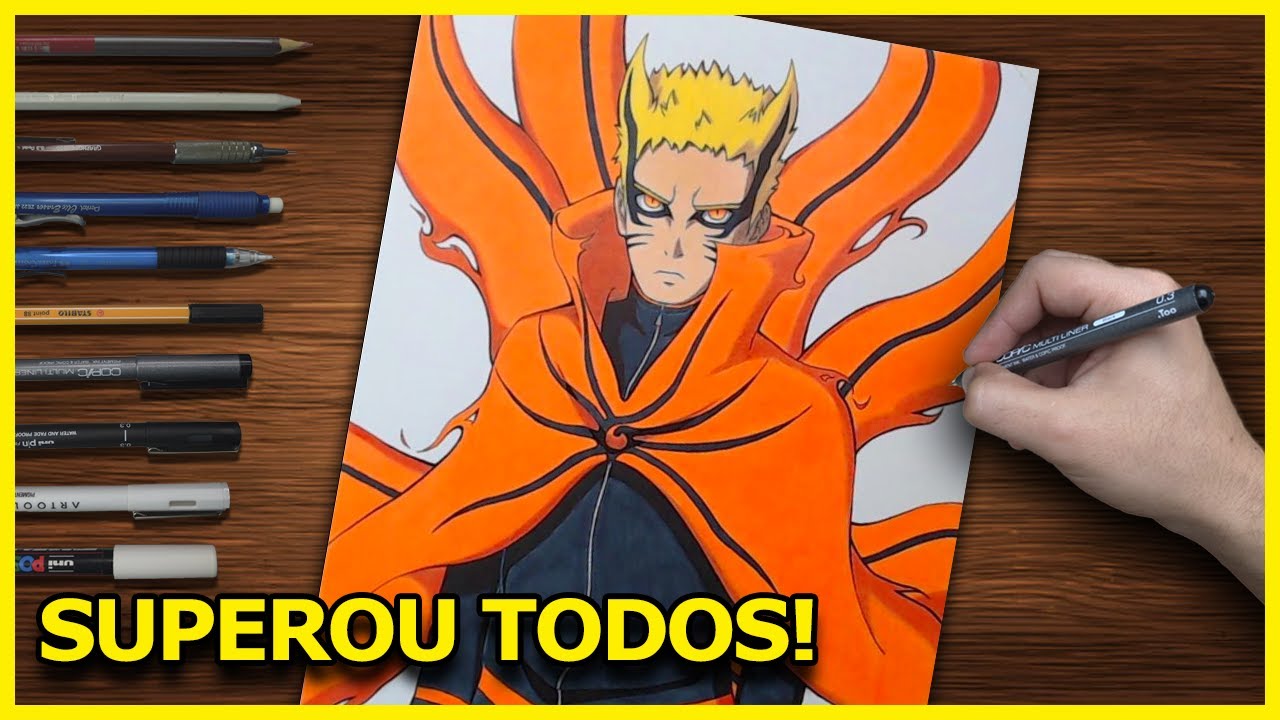 Como desenhar NARUTO modo BÁRION 