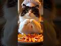 "FLUFFY CAT CHEF MAKES HEART-SHAPED POTATOES 😻🍟"