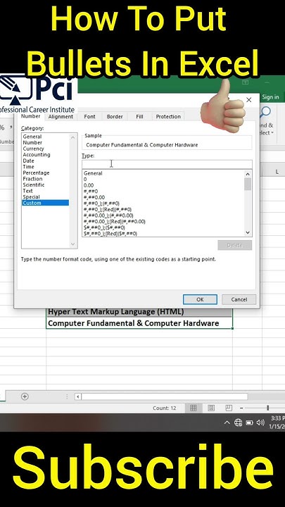 How to Put Bullets in MS Excel Shortcuts #shorts #excel #ytshorts - YouTube