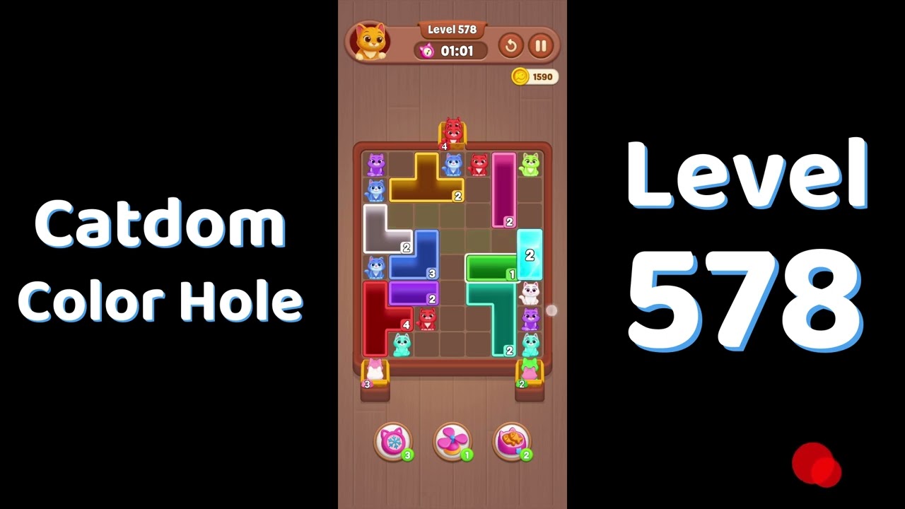 Catdom Level 578 walkthrough | Color Hole 🐱🕳️| Solutionguruji
