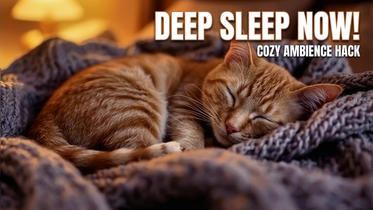 Serene Ginger Cat Sleeping | Ambient Night Energy to Slow Your Thoughts