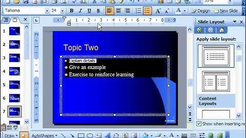 PowerPoint 2003 Tutorial Adding Text Enhancements Microsoft Training Lesson 7.5