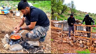 Yard construction with boards.  Wood by Ehsan Mehdi