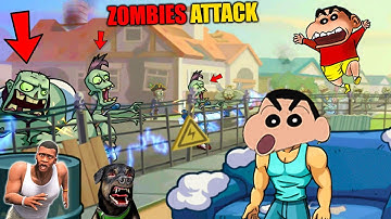 SHINCHAN HOUSE ATTACKED BY ZOMBIES | ZOMBIES ATTACK ON SHINCHAN HOUSE | DREAM SQUAD OP