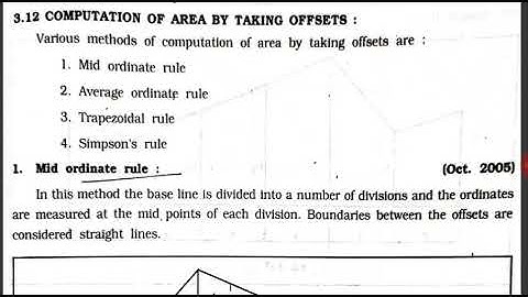 (LEC-17)Surveying-Computation of area by mid ordinate rule, avarage ordinate rule, trapezoidal rule