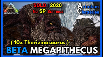 Ark - (SOLO) BETA MEGAPITHECUS vs 10x Therizinosaurus - S2E12