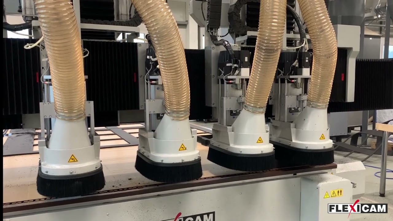 FlexiCAM's XL CNC machine with dual carriages and four spindles