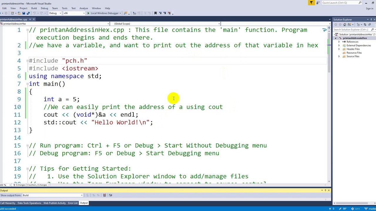 værktøj Udholdenhed kirurg Printing an address of a variable in hex by C++ - YouTube