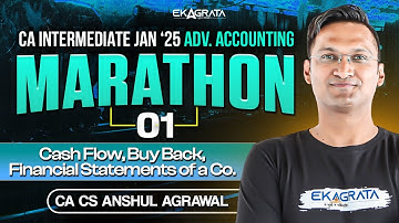 CA Inter Advanced Accounting Marathon May 25 | Cash Flow/Buy Back/ Financial Statements of a Co.