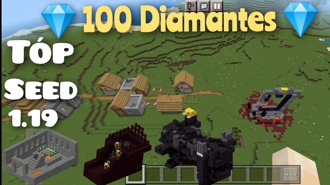 💎 + 100 Diamantes 💎 Seed Speedrun Minecraft Bedrock 1.19 - YouTube