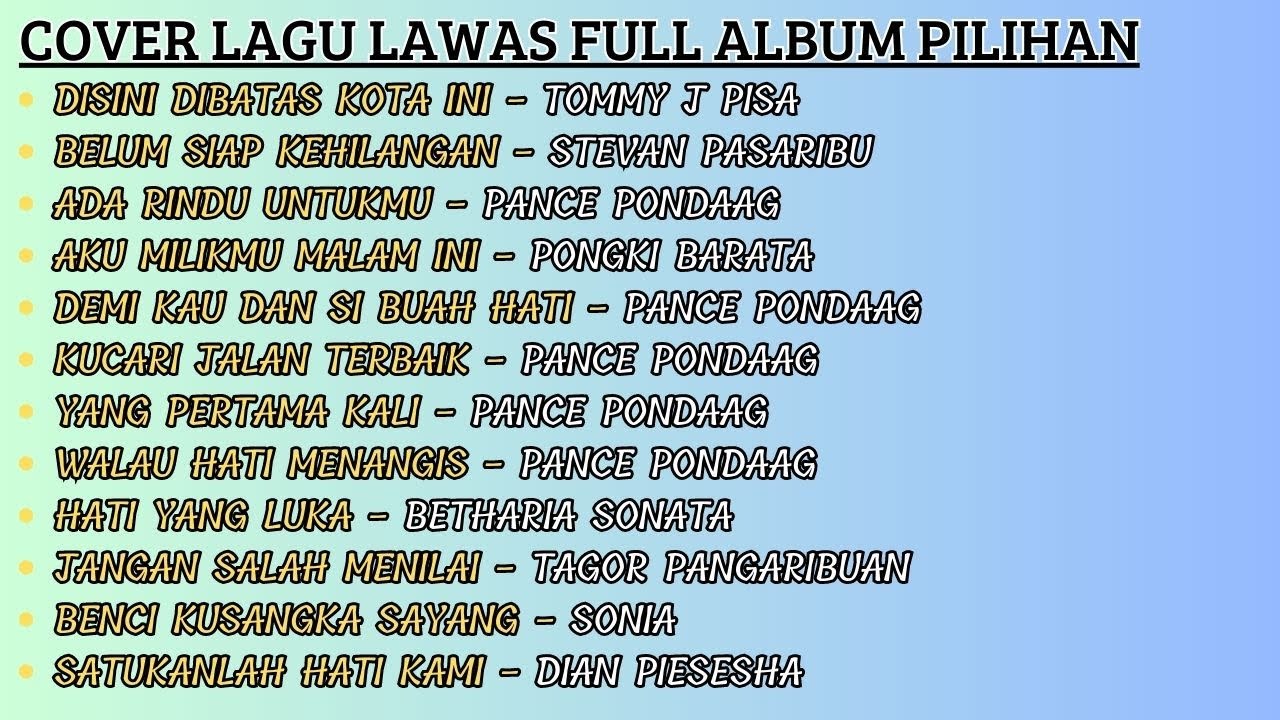 COVER LAGU LAWAS FULL ALBUM TERBAIK PADA ERANYA ( COVER BY INDAH
