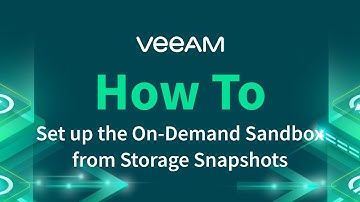 How to set up the On-Demand Sandbox from Storage Snapshots
