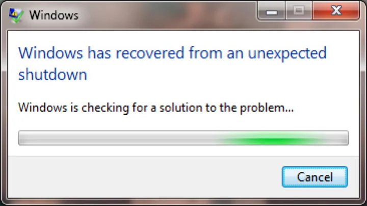 Hướng dẫn sửa lỗi "windows has recovered from an unexpected shutdown"